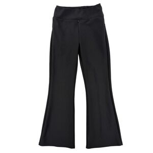 Chrome Riot Pants Womens Medium Black High Rise Ankle Flare Leg Yoga Gym Stretch
